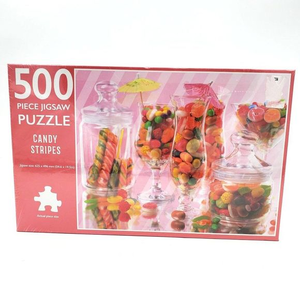 NEW Pink Candy Jigsaw Puzzle 500 Piece Candy Stripes Page Publications Treats‎
